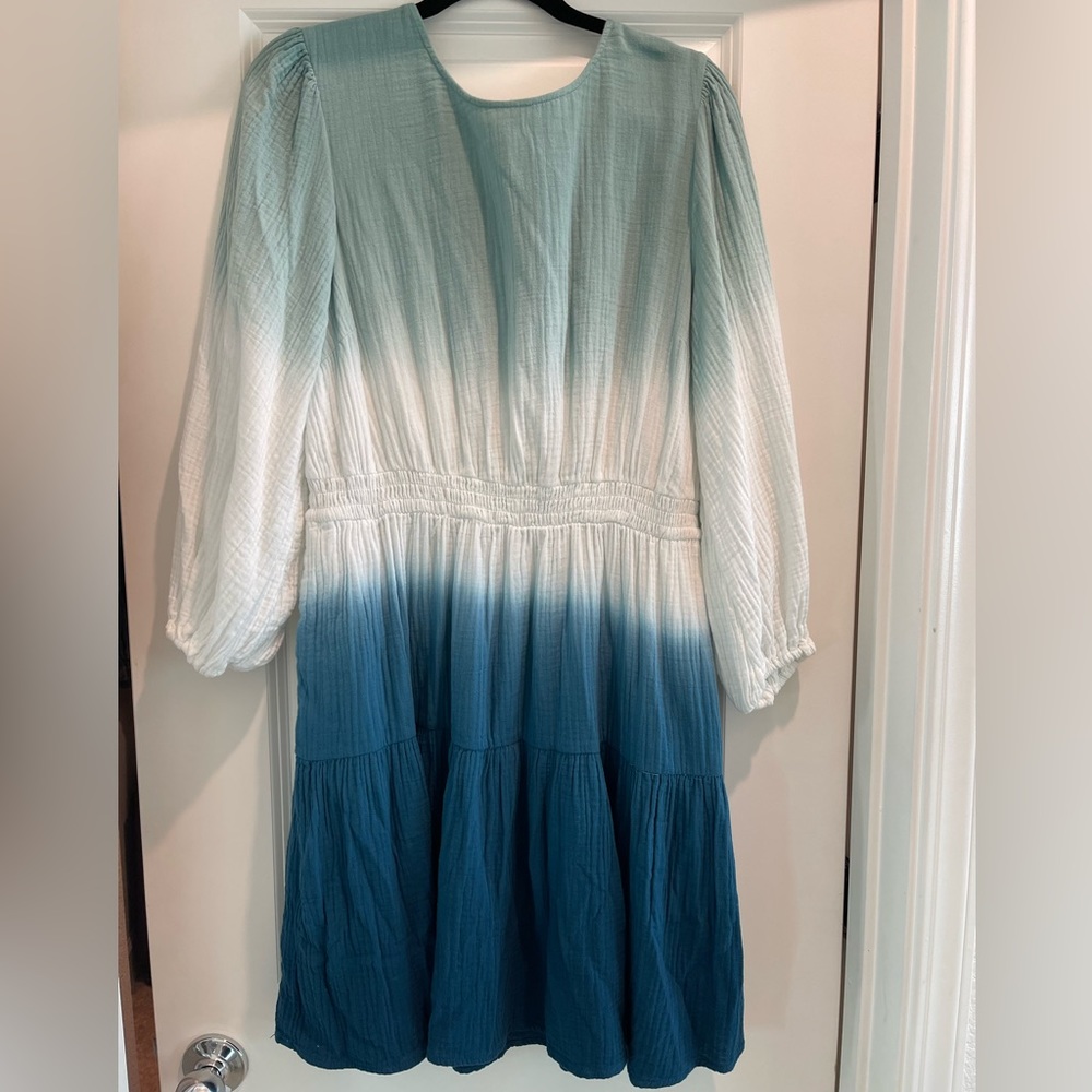 Universal Thread ombré teal and white dress size Large good condition